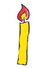 candle art cartoon isolated on white background