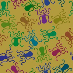 Summer animals seamless octopus pattern for wrapping paper and kids clothes print and fabrics and linens