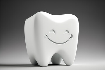 Happy Cartoon tooth. Generated by AI 
