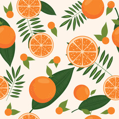 Orange pattern. Seamless pattern with oranges.