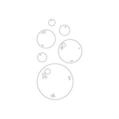 Bubbles, line art. Vector illustration in doodle style.