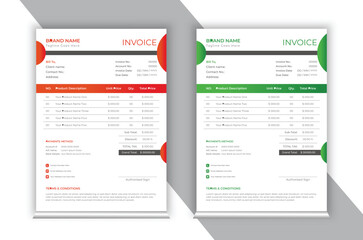 Modern business invoice vector layout