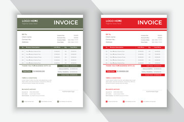 Modern and creative invoice template for your professional business.