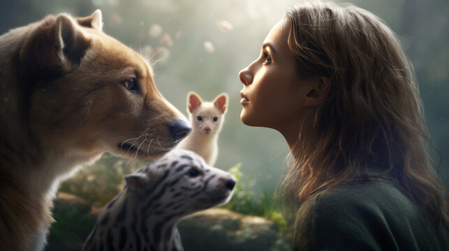 Bridging the Gap - A World Where Humans Communicate with Animals very close connected, generative AI
