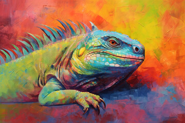 Obraz premium iguana on a tree