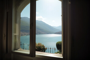 view from the window in Italy, Como
created using generative Al tools