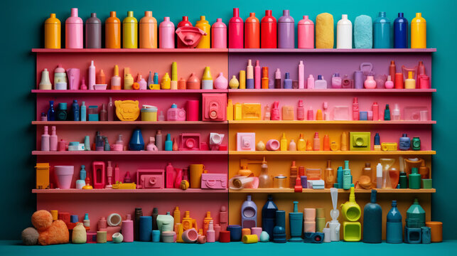 Chromatic Objects: Exploring Everyday Items in a Vibrant, Colorful World, generative AI