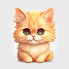 Cute kitten - ios style icon - Generative AI, AI generated