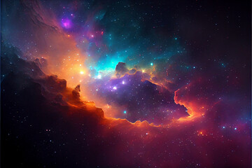 Obraz na płótnie Canvas Colorful deep space. Universe concept background. Elements of this image furnished by NASA. High quality illustration