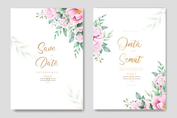  hand drawn floral wedding invitation card template