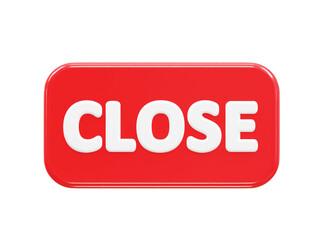 Close icon 3d rendering vector illustration