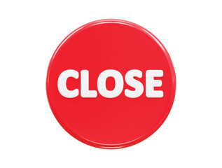 Close icon 3d rendering vector illustration