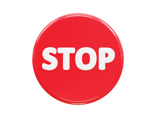 Stop icon 3d rendering vector illustration