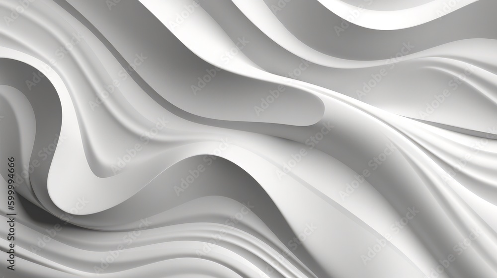 Poster An abstract white background with wavy lines. Generative ai