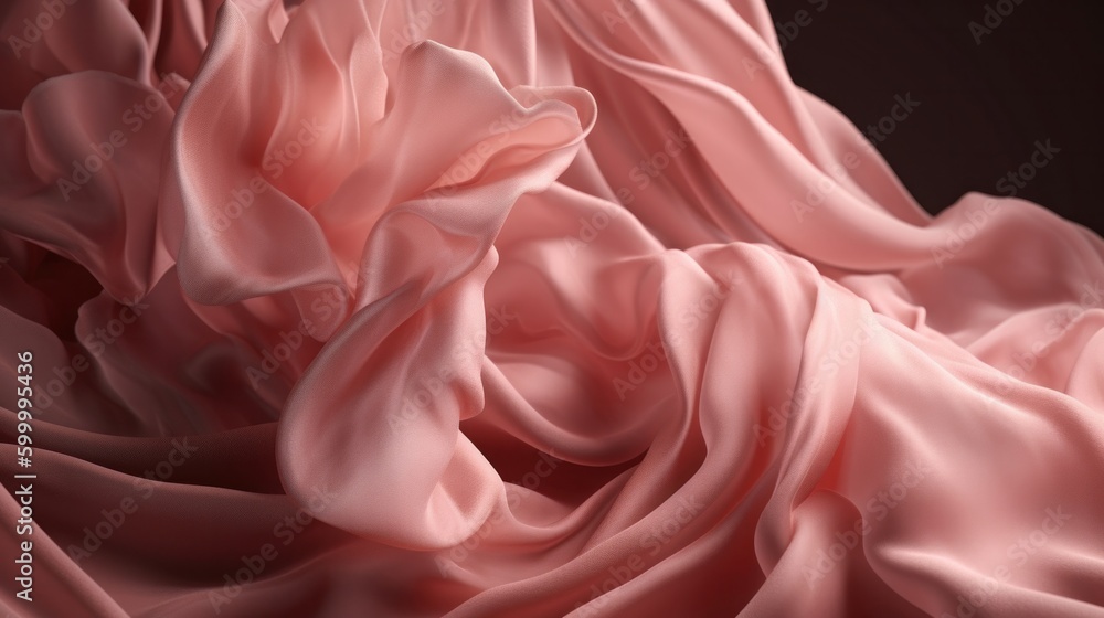 Poster pink fabric texture on a dark background. generative ai