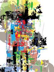 Colorful digital abstract art illustration 