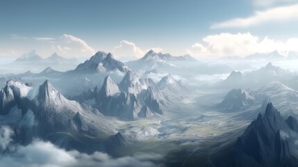 A digitally mountain landscape. Generative ai
