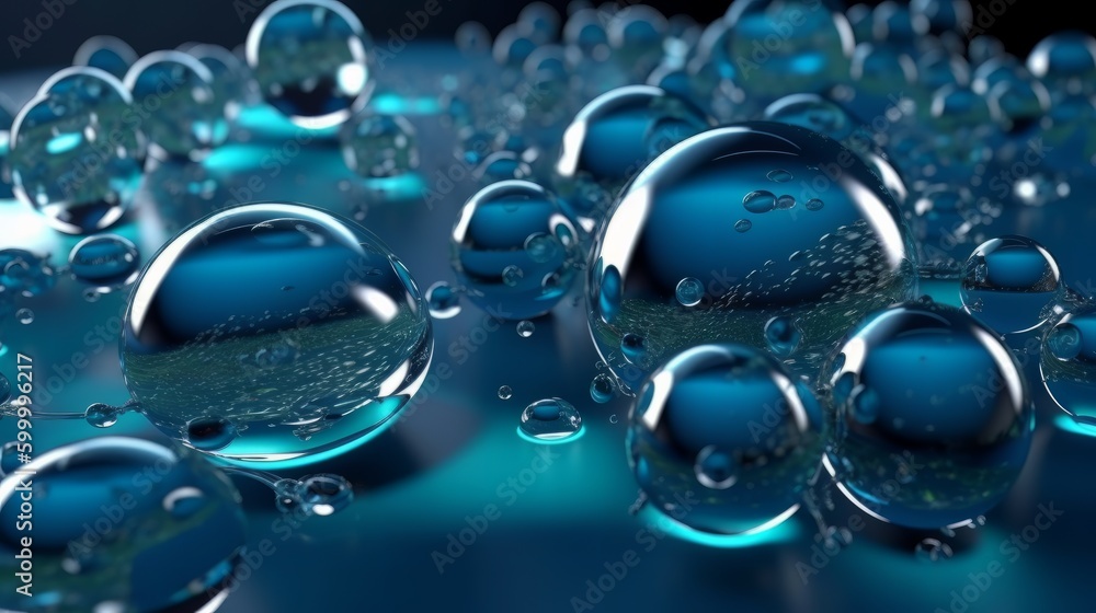 Poster water droplets forming a beautiful abstract pattern. generative ai