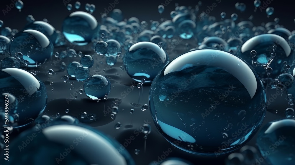 Leinwandbilder water droplets forming a mesmerizing pattern on a surface. generative ai
