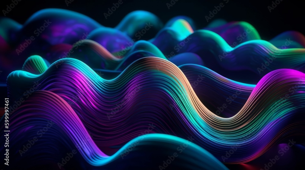 Poster An abstract colorful wave pattern. Generative ai
