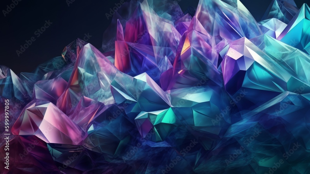 Aufkleber a vibrant and dynamic abstract wallpaper with a variety of shapes and colors. generative ai