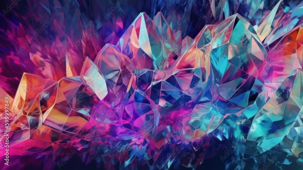 Aufkleber A vibrant and diverse abstract background with numerous shapes and colors. Generative ai