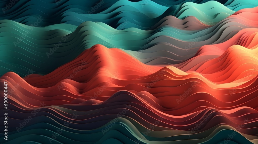Poster a vibrant abstract background with fluid lines. generative ai