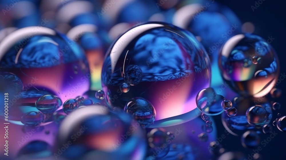 Aufkleber Colorful balls covered in bubbles, creating a surreal and abstract image. Generative ai