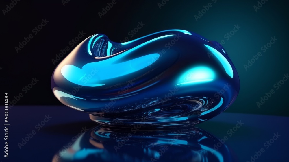 Aufkleber a blue glass object on a table. generative ai