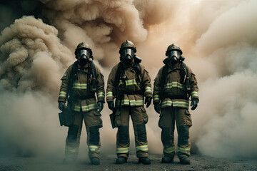 Firefighters strong and brave created with Generative AI technology