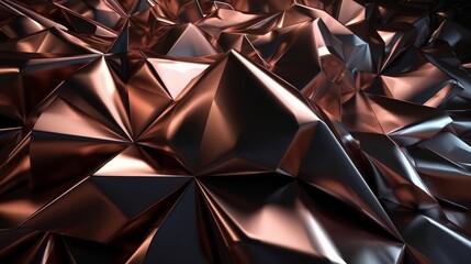 Floating metallic shapes in a surrealistic composition. Generative ai
