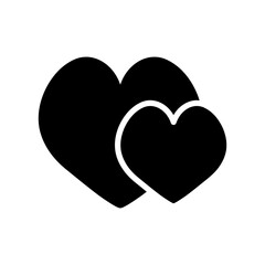 Obraz premium Two hearts icon, vector illustration. Vector two hearts icon illustration isolated on white background.eps