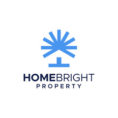 Modern logo combination of star and house. It is suitable for use for property companies.