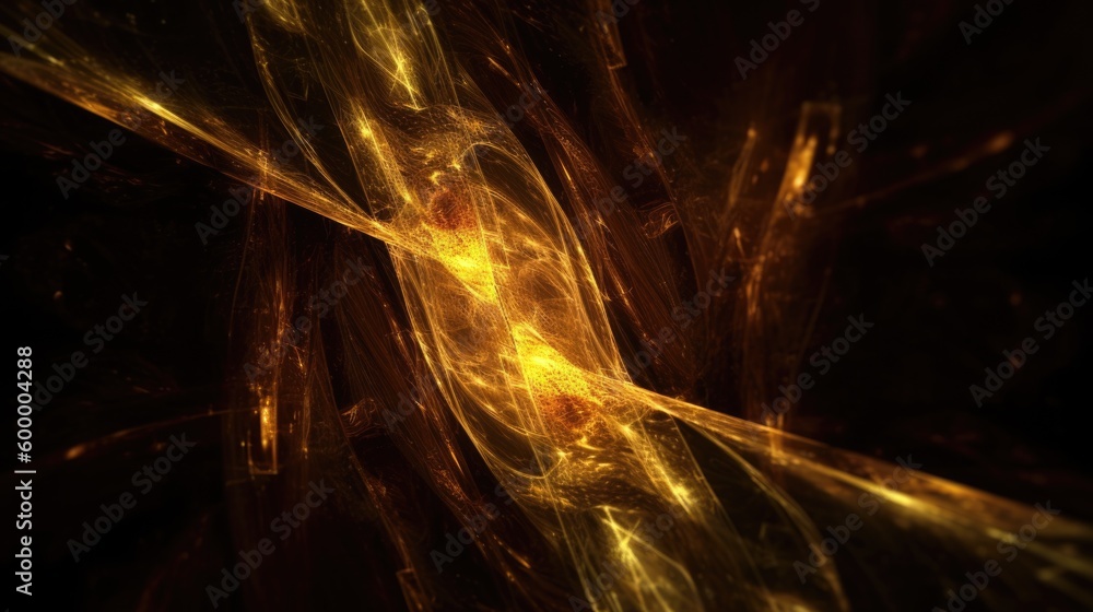 Poster abstract fractal golden light background. generative ai aig21.