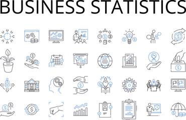 Business statistics line icons collection. Social psychology, Ecology environment, Computational science, Criminal justice, Computer security, Behavioral economics, Automotive engineering vector and