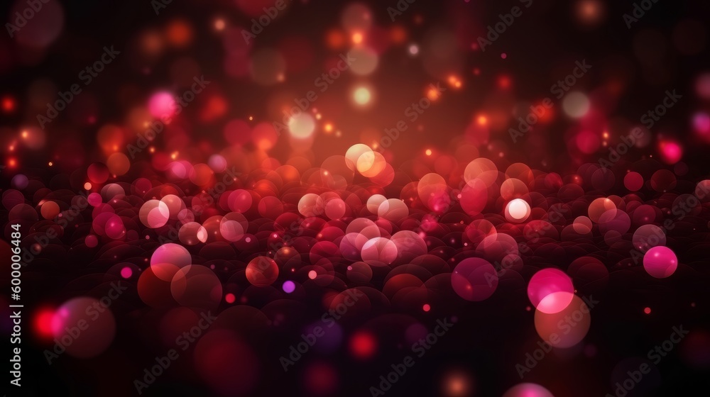 Poster Blurred lights creating a dreamy and colorful atmosphere. Generative ai
