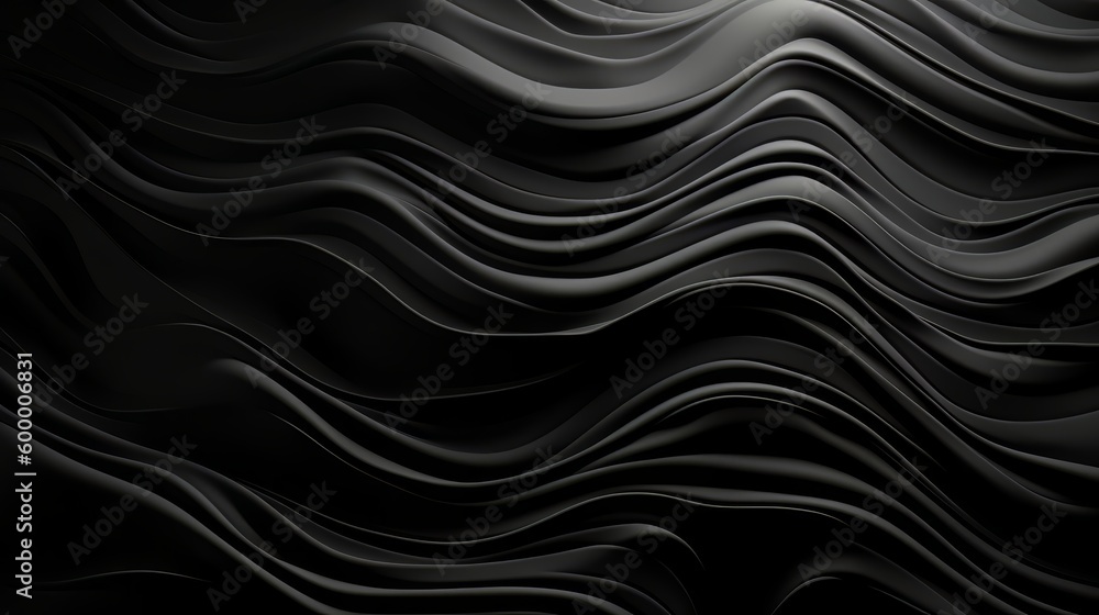 Poster An abstract black and white background with wavy lines. Generative ai