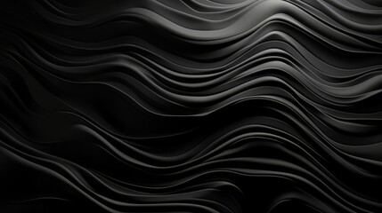 An abstract black and white background with wavy lines. Generative ai