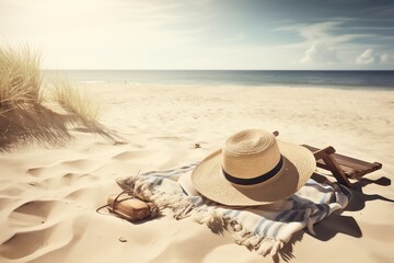 hat on the beach