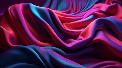 Fototapeta premium A Vibrant Fabric with Long Drapes and Folds. Generative ai
