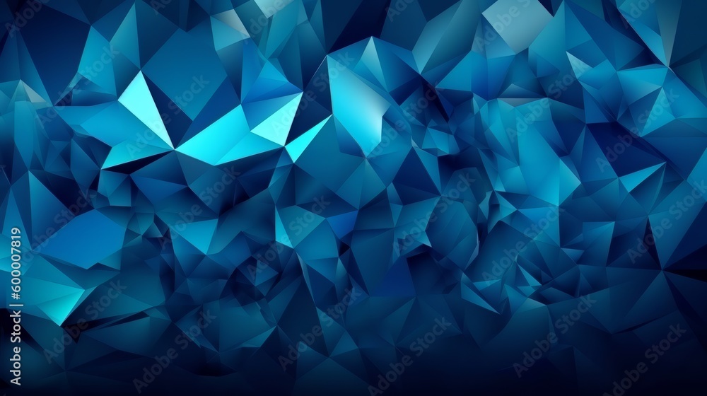 Aufkleber An abstract blue background with triangular shapes. Generative ai