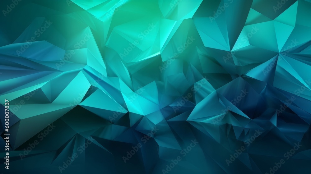 Aufkleber An abstract blue and green triangular pattern background. Generative ai