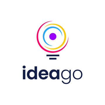 Modern light bulb combination logo formed from many lines. It is suitable for use for innovation-based company logos
