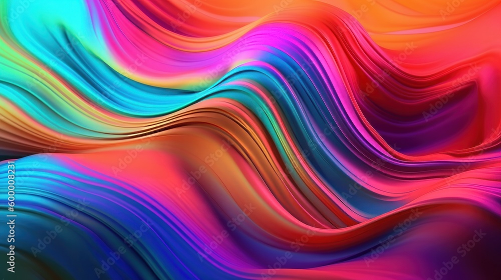 Poster A vibrant abstract background with flowing colorful lines. Generative ai