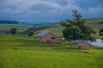 Fototapeta na wymiar Midlands meander landscape in Kwazulu natal south africa