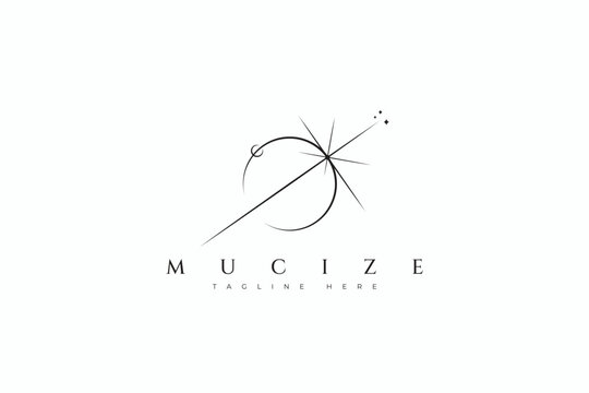Abstract Illustration Eclipse Light Geometry Symbol Business Logo Representation of Miracle and Prodigy.