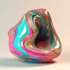 A vibrant and eye-catching vase resting on a clean white table. Generative ai