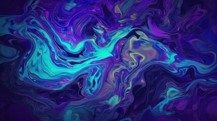 An abstract painting with shades of blue and purple. Generative ai