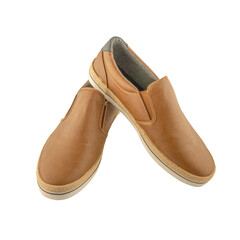 brown  male leather shoes - 600009487