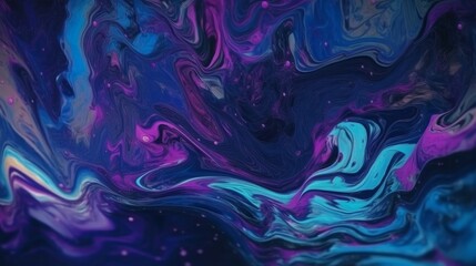 An abstract painting in blue and purple tones. Generative ai